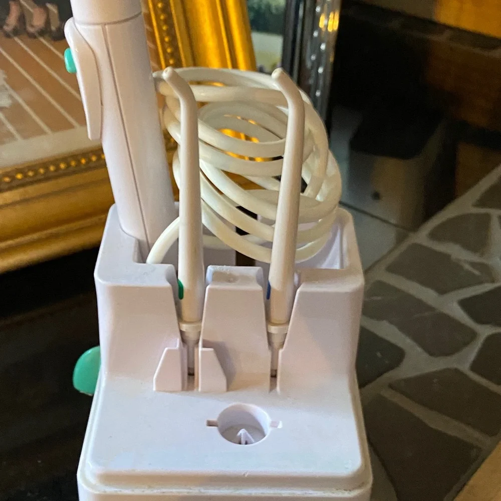 Electric Toothbrush with Aqua and White Design